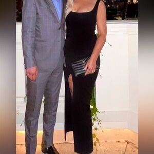 Socialite Black Maxi Evening Gown with Slit